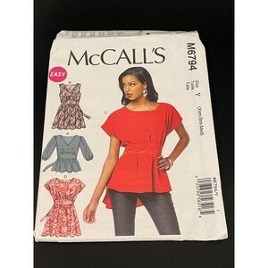 00333 - McCall's M6794 Misses Tops/Tunic Sewing Pattern SZY(XSmall-Small-Medium)